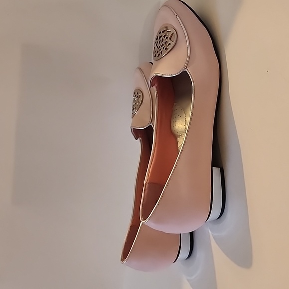 Arnia or Annia brand of cushioned flats. Size 11 WW.  Silver accents/pale pink - Picture 4 of 8